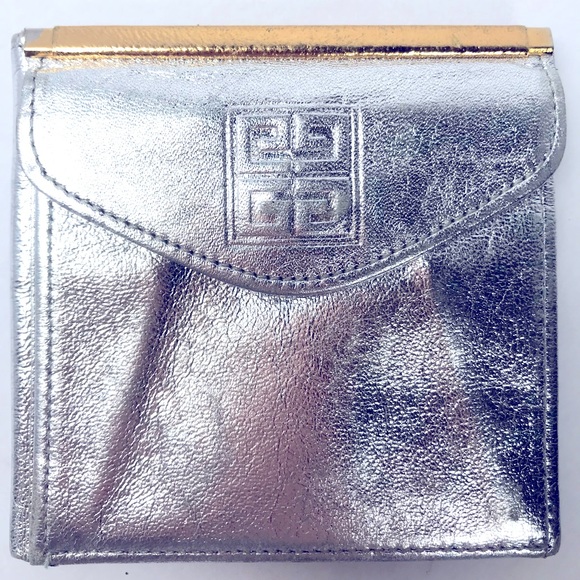 Vintage Givenchy Genuine Leather Wallet Silver Metallic Gold Colour Detailing - Picture 8 of 13